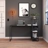 Escrivaninha Mesa Escritório com Estante Alta Estilo Industrial 135cm com 03 Prateleiras Dynamica Yescasa - 1