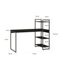 Ver imagem 3 de Escrivaninha Mesa Escritório com Estante Alta Estilo com Dynamica 03 Prateleiras 64cm Industrial Yescasa Preto Onix