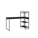 Ver imagem 2 de Escrivaninha Mesa Escritório com Estante Alta Estilo com Dynamica 03 Prateleiras 64cm Industrial Yescasa Preto Onix