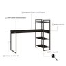 Escrivaninha Mesa Escritório com Estante Alta Estilo Industrial 135cm com 03 Prateleiras Dynamica Yescasa - 5