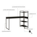 Ver imagem 5 de Escrivaninha Mesa Escritório com Estante Alta Estilo Industrial 135cm com 03 Prateleiras Dynamica Yescasa