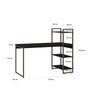 Escrivaninha Mesa Escritório com Estante Alta Estilo Industrial 135cm com 03 Prateleiras Dynamica Yescasa - 3