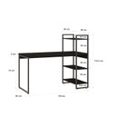 Ver imagem 3 de Escrivaninha Mesa Escritório com Estante Alta Estilo Industrial 135cm com 03 Prateleiras Dynamica Yescasa