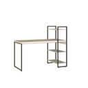 Ver imagem 2 de Escrivaninha Mesa Escritório com Estante Alta Estilo com Dynamica 03 Prateleiras 64cm Industrial Yescasa Snow E Est,Preta