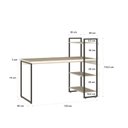 Ver imagem 3 de Escrivaninha Mesa Escritório com Estante Alta Estilo com Dynamica 03 Prateleiras 64cm Industrial Yescasa Branco/Preta