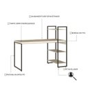 Ver imagem 5 de Escrivaninha Mesa Escritório com Estante Alta Estilo com Dynamica 03 Prateleiras 64cm Industrial Yescasa Branco/Preta