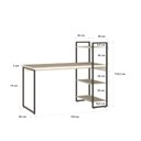 Ver imagem 3 de Escrivaninha Mesa Escritório com Estante Alta Estilo com Dynamica 03 Prateleiras 64cm Industrial Yescasa Snow E Est,Preta