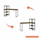 Ver imagem 6 de Escrivaninha Mesa Escritório com Estante Alta Estilo com Dynamica 03 Prateleiras 64cm Industrial Yescasa Branco/Preta