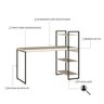 Escrivaninha Mesa Escritório com Estante Alta Estilo Industrial 135cm com 03 Prateleiras Dynamica Yescasa - 5