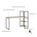 Ver imagem 5 de Escrivaninha Mesa Escritório com Estante Alta Estilo com Dynamica 03 Prateleiras 64cm Industrial Yescasa Snow E Est,Preta