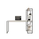 Ver imagem 4 de Escrivaninha Mesa Escritório com Estante Alta Estilo Industrial 150cm com 04 Prateleiras Dynamica Yescasa