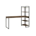 Ver imagem 2 de Escrivaninha Mesa Escritório com Estante Alta Estilo com Dynamica 04 Prateleiras 64cm Industrial Yescasa Carvalho Dark E Est,Preta