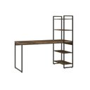 Ver imagem 2 de Escrivaninha Mesa Escritório com Estante Alta Estilo com Dynamica 04 Prateleiras 64cm Industrial Yescasa Carvalho Dark Marrom/Preta