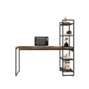 Ver imagem 4 de Escrivaninha Mesa Escritório com Estante Alta Estilo com Dynamica 04 Prateleiras 64cm Industrial Yescasa Carvalho Dark Marrom/Preta