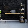 Escrivaninha Mesa Escritório com Estante Alta Estilo Industrial 150cm com 04 Prateleiras Dynamica Yescasa - 1