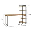 Ver imagem 3 de Escrivaninha Mesa Escritório com Estante Alta Estilo com Dynamica 04 Prateleiras 64cm Industrial Yescasa Mel Marrom/Preta