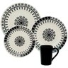 Aparelho de Jantar Folk 16 Peças Linha Donna Preto e Branco Oxford - 1