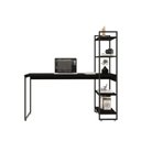 Ver imagem 4 de Escrivaninha Mesa Escritório com Estante Alta Estilo com Dynamica 04 Prateleiras 64cm Industrial Yescasa Preto Onix