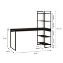 Ver imagem 3 de Escrivaninha Mesa Escritório com Estante Alta Estilo com Dynamica 04 Prateleiras 64cm Industrial Yescasa Preto Onix