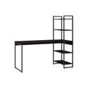 Ver imagem 2 de Escrivaninha Mesa Escritório com Estante Alta Estilo com Dynamica 04 Prateleiras 64cm Industrial Yescasa Preto Onix