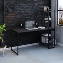 Ver imagem 7 de Escrivaninha Mesa Escritório com Estante Alta Estilo Industrial 150cm com 04 Prateleiras Dynamica Yescasa