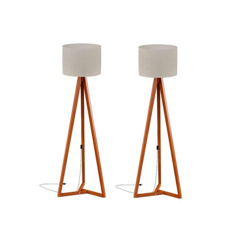 Luminária de Chão com Cúpula Lyon Off White 2 Unidades