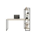 Ver imagem 4 de Escrivaninha Mesa Escritório com Estante Alta Estilo com Dynamica 04 Prateleiras 64cm Industrial Yescasa Branco/Preta
