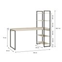 Ver imagem 3 de Escrivaninha Mesa Escritório com Estante Alta Estilo com Dynamica 04 Prateleiras 64cm Industrial Yescasa Branco/Preta