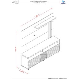 Composição Frizz para TV de até 65 polegadas - JADE / OLIVA - Madetec - 2