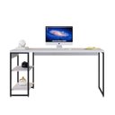 Ver imagem 4 de Escrivaninha Mesa Escritório com Estante Baixa Estilo com Dynamica 02 Prateleiras 60cm Industrial Yescasa Branco Chess E Preto