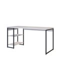 Ver imagem 2 de Escrivaninha Mesa Escritório com Estante Baixa Estilo com Dynamica 02 Prateleiras 60cm Industrial Yescasa Branco Chess E Preto