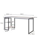 Ver imagem 3 de Escrivaninha Mesa Escritório com Estante Baixa Estilo com Dynamica 02 Prateleiras 60cm Industrial Yescasa Branco Chess E Preto