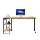 Ver imagem 4 de Escrivaninha Mesa Escritório com Estante Baixa Estilo com Dynamica 02 Prateleiras 60cm Industrial Carvalho e Est,Preta Marrom/Est.Preta