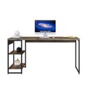 Ver imagem 4 de Escrivaninha Mesa Escritório com Estante Baixa Estilo com Dynamica 02 Prateleiras 60cm Industrial Carvalho Dark E Est,Preta