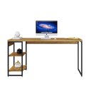 Ver imagem 4 de Escrivaninha Mesa Escritório com Estante Baixa Estilo com Dynamica 02 Prateleiras 60cm Industrial Lâmina Mel E Est,Preta