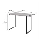 Ver imagem 3 de Escrivaninha Mesa Escritório Estilo Dynamica 90cm Industrial Yescasa Branco Chess E Preto