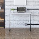 Ver imagem 1 de Escrivaninha Mesa Escritório Estilo Dynamica 90cm Industrial Yescasa Branco Chess e Preto