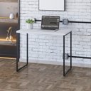 Ver imagem 6 de Escrivaninha Mesa Escritório Estilo Dynamica 90cm Industrial Yescasa Branco Chess e Preto