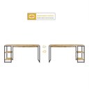 Ver imagem 6 de Escrivaninha Mesa Escritório com Estante Baixa Estilo com Dynamica 02 Prateleiras 60cm Industrial Yescasa Nogal E Est,Preta