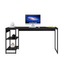Ver imagem 4 de Escrivaninha Mesa Escritório com Estante Baixa Estilo com Dynamica 02 Prateleiras 60cm Industrial Yescasa Preto Ônix E Est,Preta
