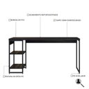 Ver imagem 5 de Escrivaninha Mesa Escritório com Estante Baixa Estilo com Dynamica 02 Prateleiras 60cm Industrial Yescasa Preto Ônix e Est,Preto Est.Preta