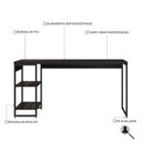 Ver imagem 5 de Escrivaninha Mesa Escritório com Estante Baixa Estilo com Dynamica 02 Prateleiras 60cm Industrial Yescasa Preto Ônix E Est,Preta