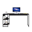 Ver imagem 4 de Escrivaninha Mesa Escritório com Estante Baixa Estilo com Dynamica 02 Prateleiras 60cm Industrial Yescasa Preto Ônix e Est,Preto Est.Preta