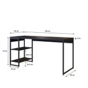 Ver imagem 3 de Escrivaninha Mesa Escritório com Estante Baixa Estilo com Dynamica 02 Prateleiras 60cm Industrial Yescasa Preto Ônix e Est,Preto Est.Preta