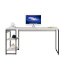Ver imagem 4 de Escrivaninha Mesa Escritório com Estante Baixa Estilo com Dynamica 02 Prateleiras 60cm Industrial Yescasa Snow e Est,Preta Branco/Est.Preta