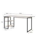 Ver imagem 3 de Escrivaninha Mesa Escritório com Estante Baixa Estilo com Dynamica 02 Prateleiras 60cm Industrial Yescasa Snow e Est,Preta Branco/Est.Preta
