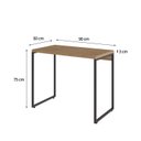 Ver imagem 3 de Escrivaninha Mesa Escritório Estilo Dynamica 90cm Industrial Yescasa Lamina Mel e Preto Marrom
