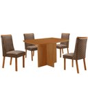 Ver imagem 2 de Mesa de Jantar Olimpia 120cm Tampo MDF Laminado Canto Copo com 4 Cadeiras Yasmin