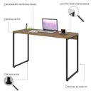 Ver imagem 5 de Escrivaninha Mesa Escritório Estilo Dynamica 120cm Industrial Yescasa Lamina Mel e Preto Marrom