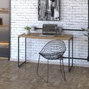 Ver imagem 6 de Escrivaninha Mesa Escritório Estilo Dynamica 120cm Industrial Yescasa Lamina Mel e Preto Marrom